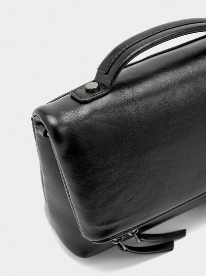 Party Bag With Flap In Cracked Effect