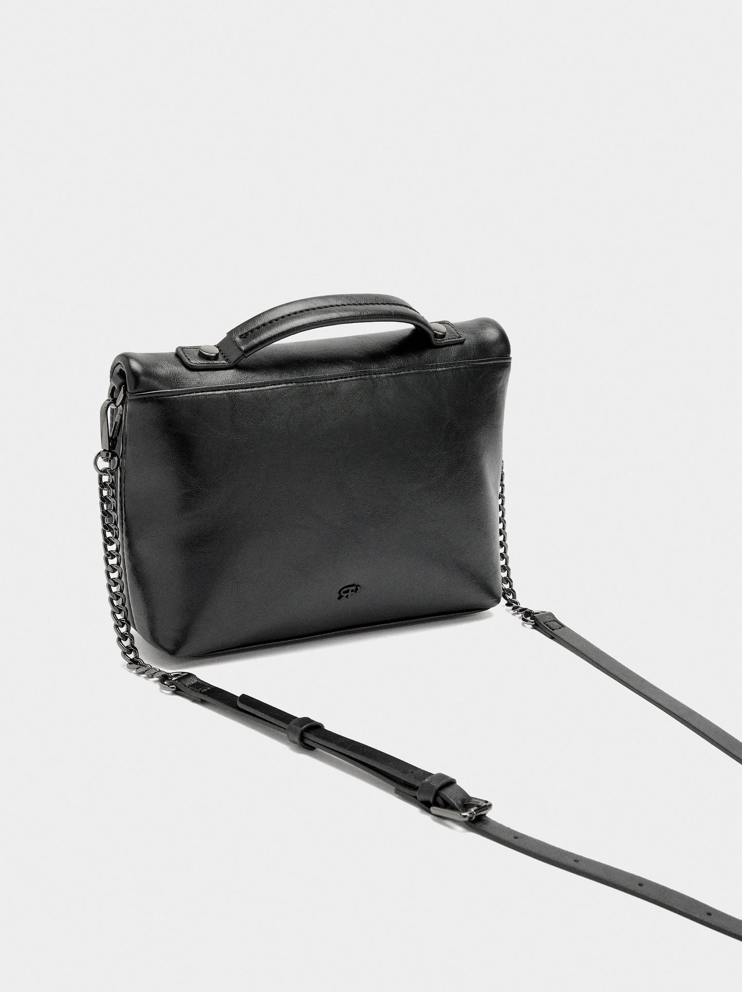 Party Bag With Flap In Cracked Effect