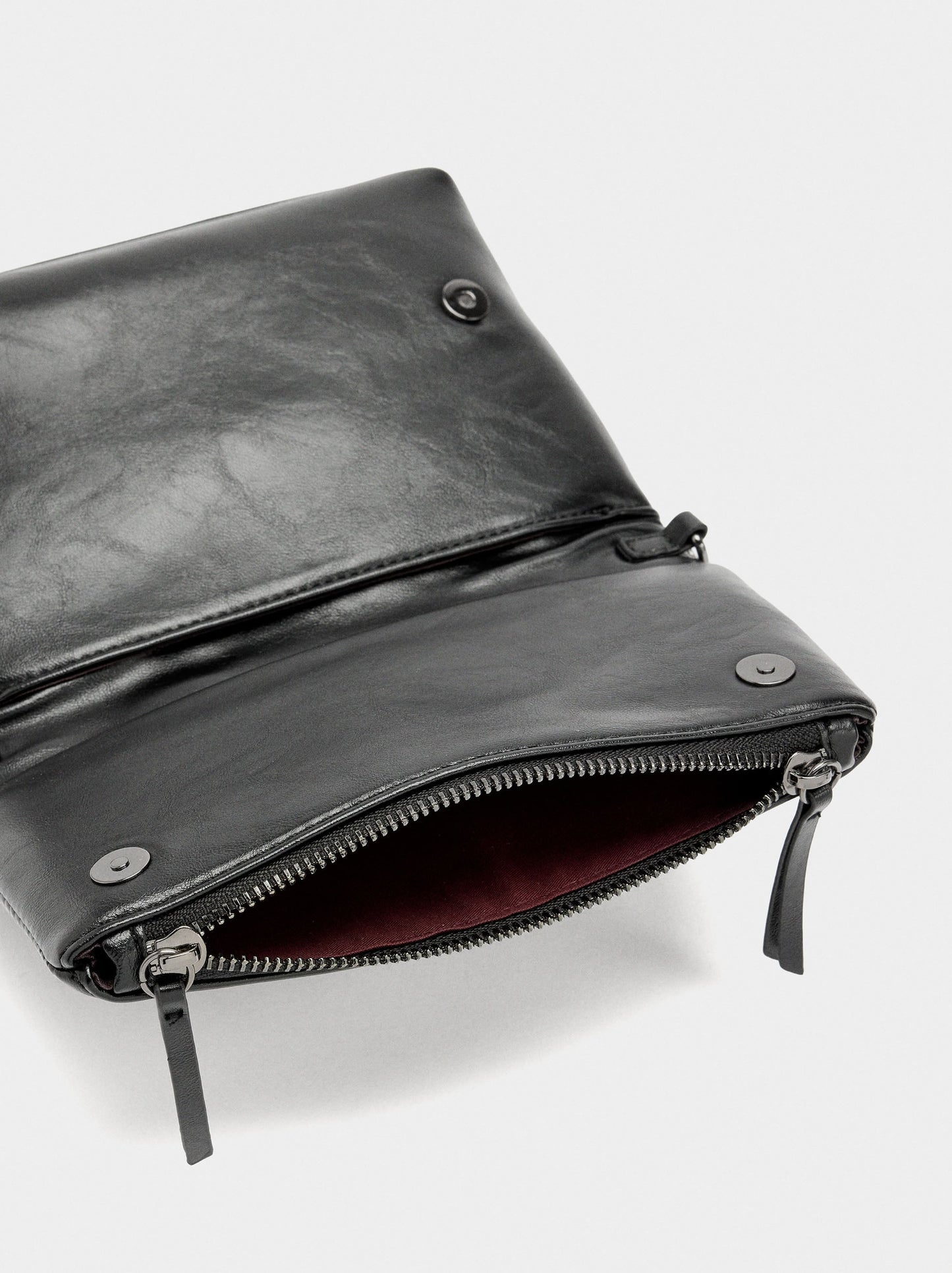 Party Bag With Flap In Cracked Effect