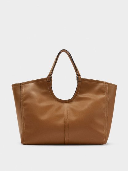 Plain Shopper Bag With Pouch