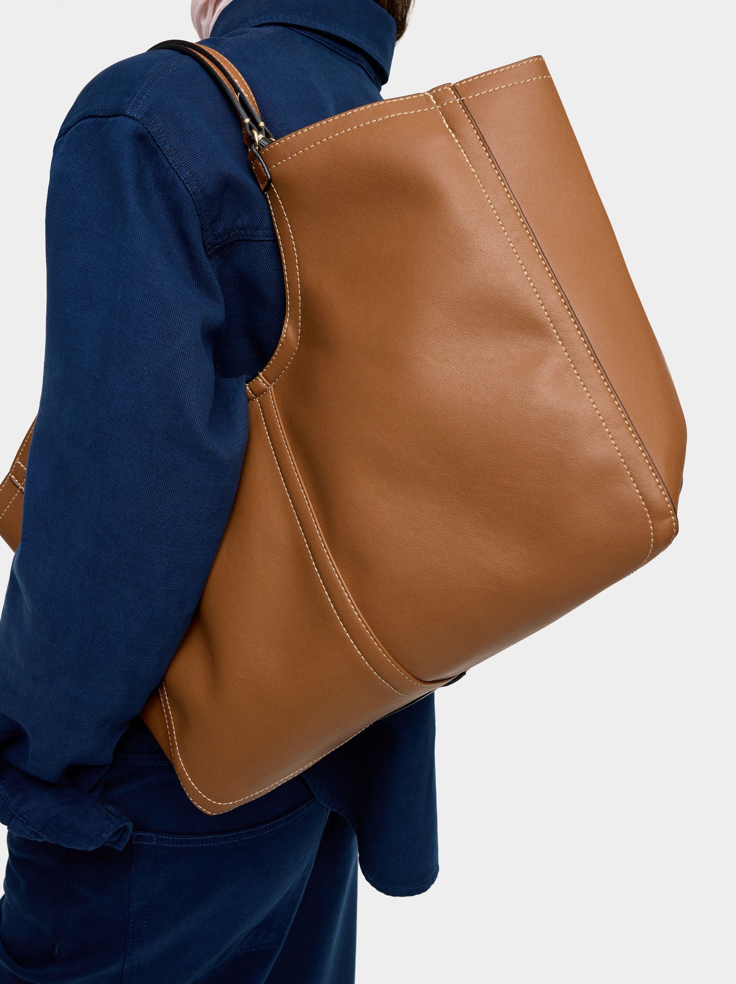 Plain Shopper Bag With Pouch