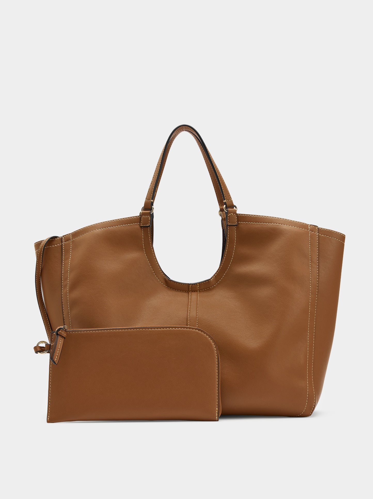 Plain Shopper Bag With Pouch