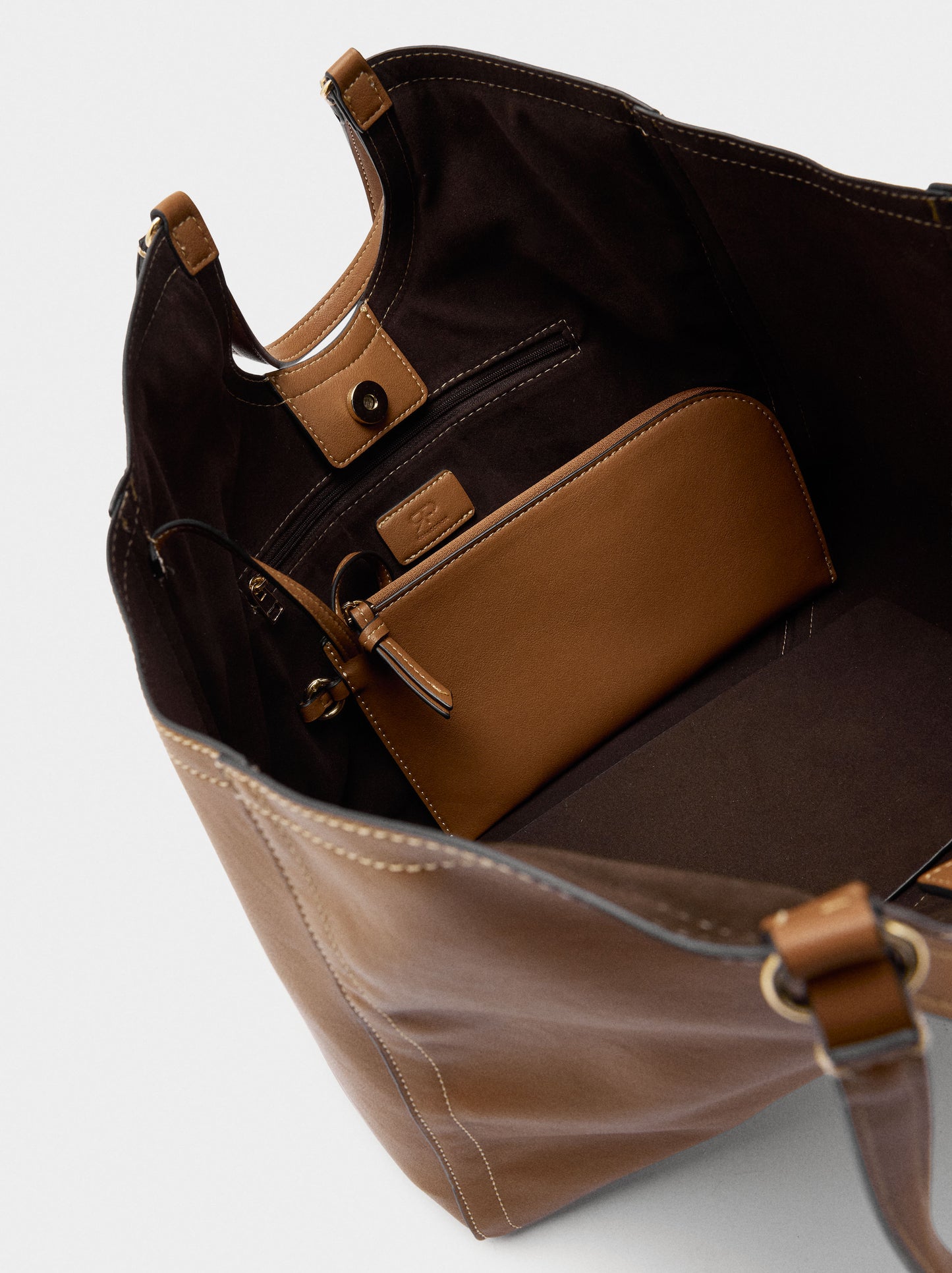 Plain Shopper Bag With Pouch