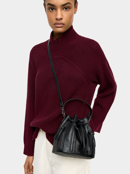 Bucket Bag With Texture And Zip Fastenings
