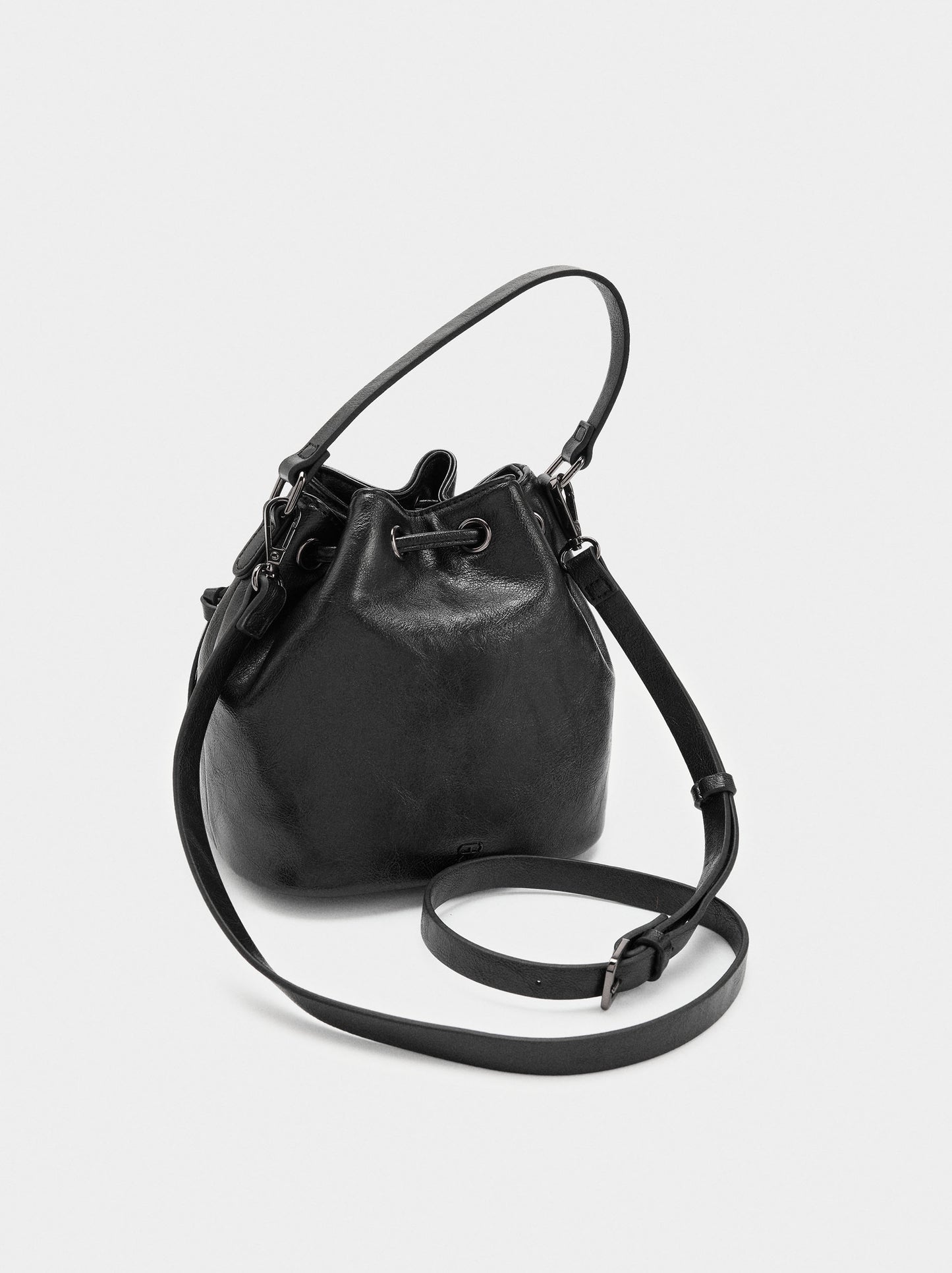 Bucket Bag With Texture And Zip Fastenings