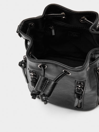 Bucket Bag With Texture And Zip Fastenings