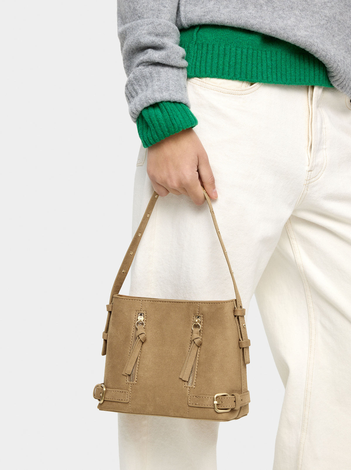 Bucket Bag Leather-Effect With Buckles