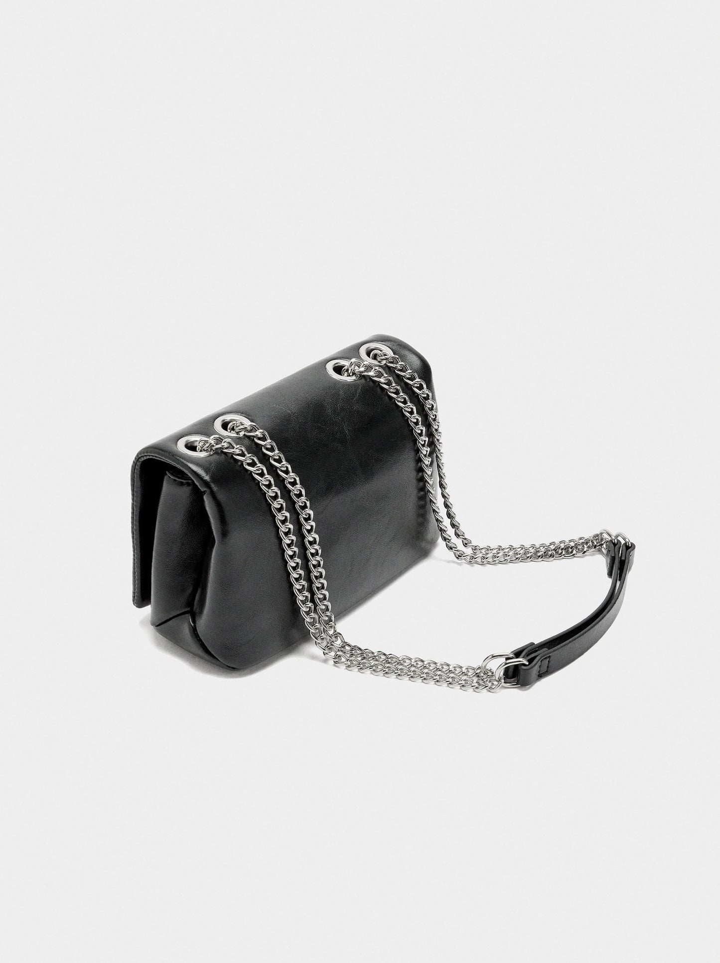 Shoulder Bag With Flap And Metallic Details