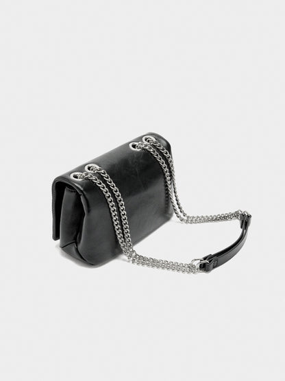 Shoulder Bag With Flap And Metallic Details