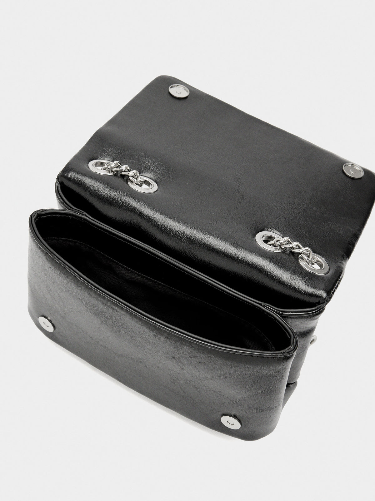 Shoulder Bag With Flap And Metallic Details