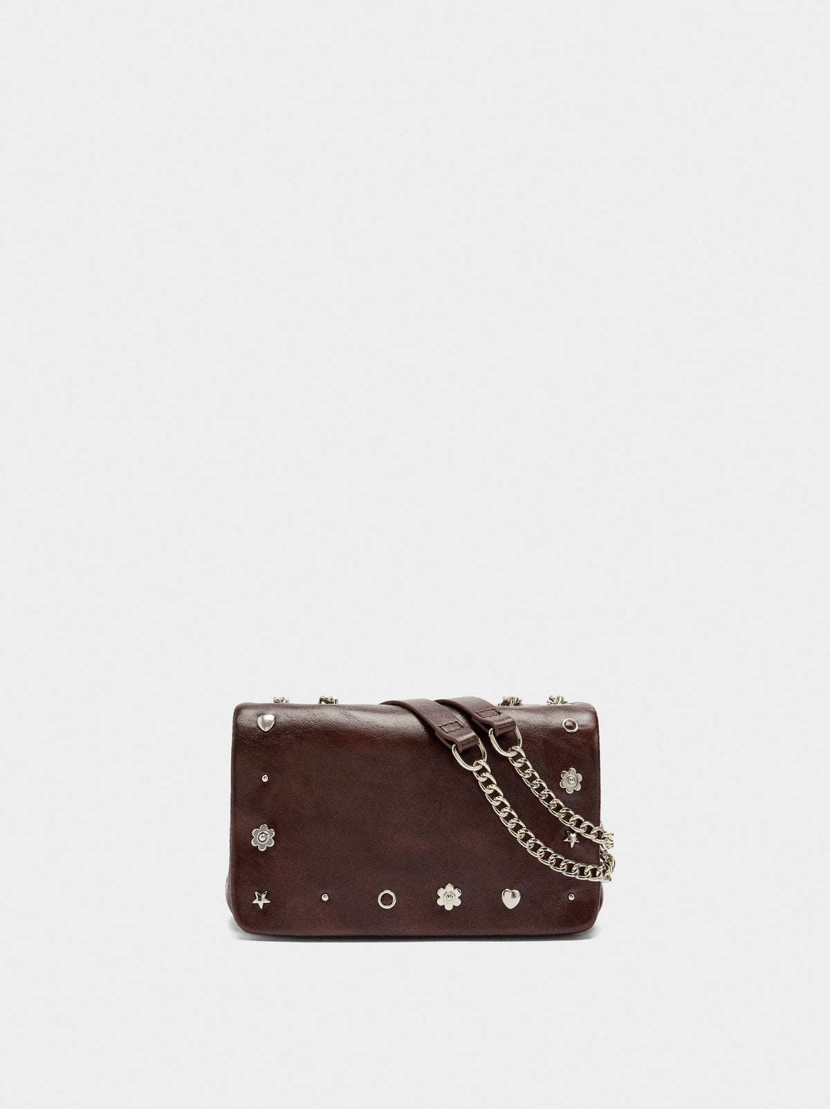 Shoulder Bag With Flap And Metallic Details