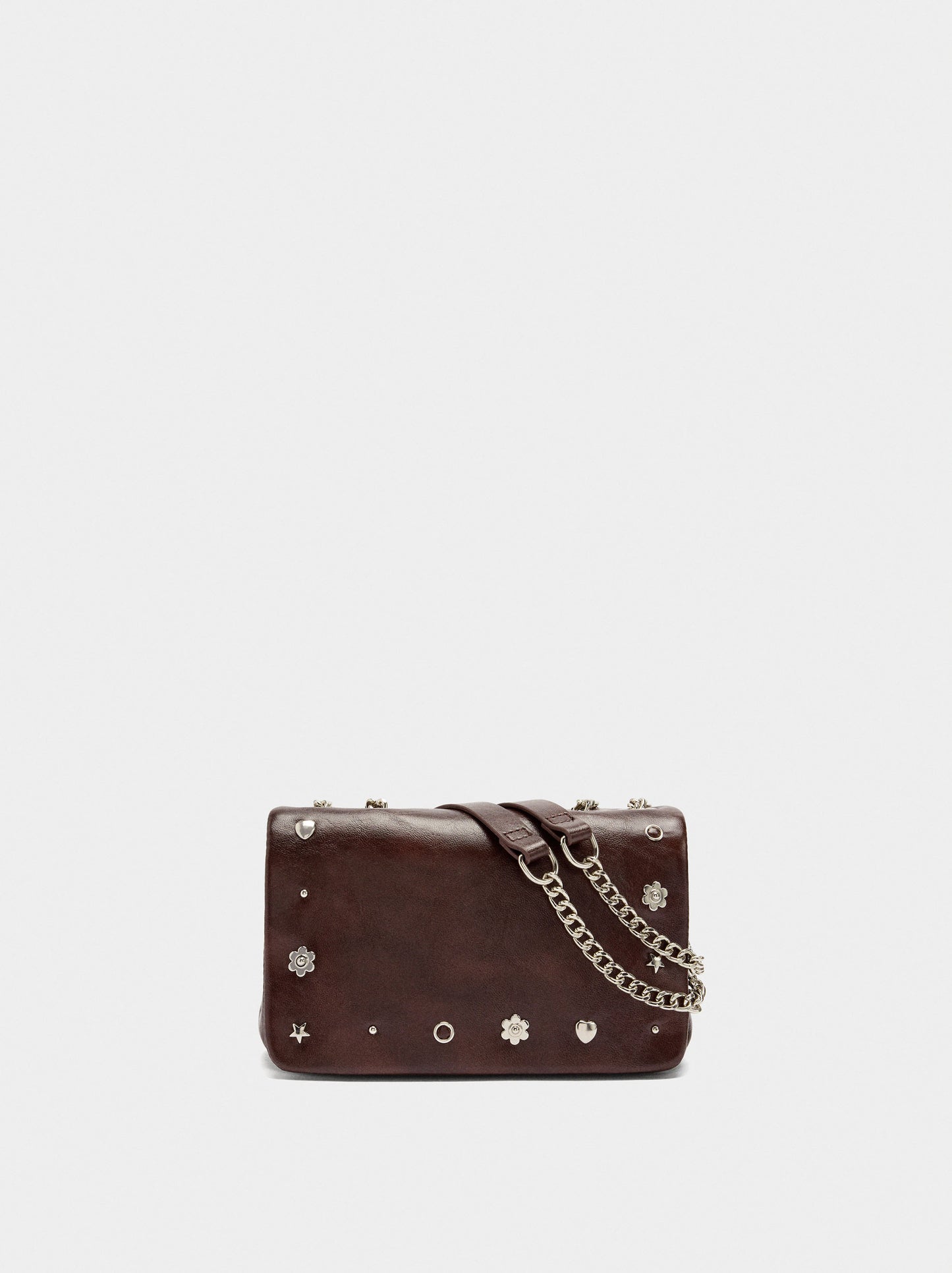 Shoulder Bag With Flap And Metallic Details
