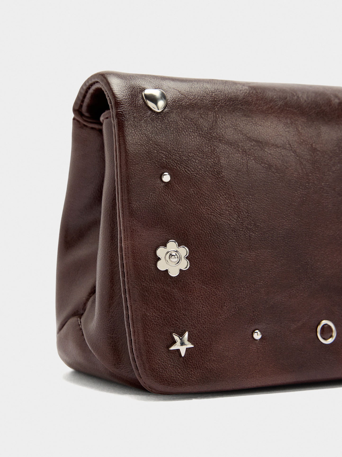 Shoulder Bag With Flap And Metallic Details