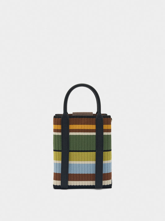 Mobile Phone Bag In Striped Knit