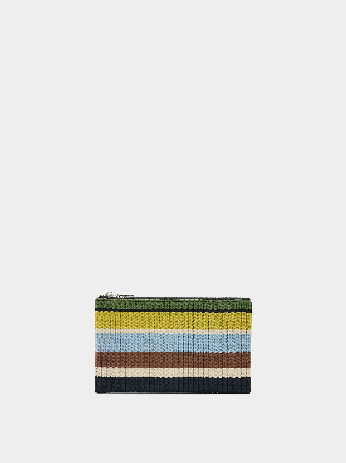 Coin Purse With Striped Mesh