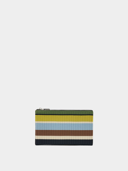 Coin Purse With Striped Mesh