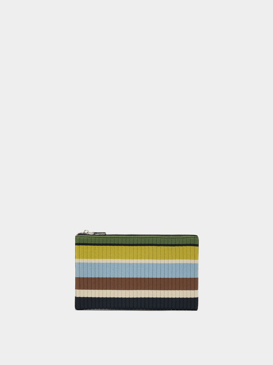 Coin Purse With Striped Mesh