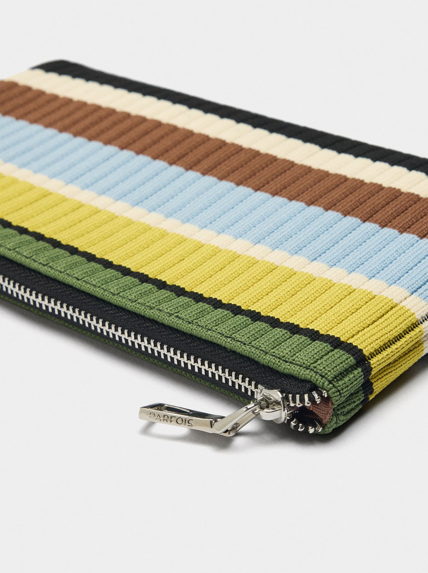 Coin Purse With Striped Mesh