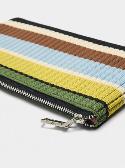 Coin Purse With Striped Mesh