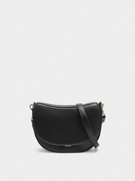 Oval Crossbody Bag With Flap