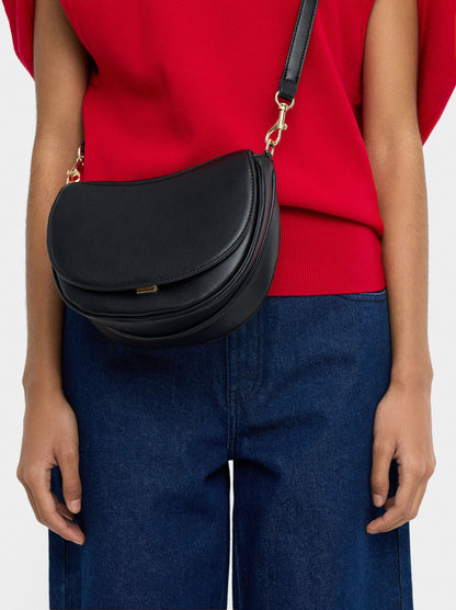 Oval Crossbody Bag With Flap