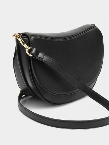 Oval Crossbody Bag With Flap