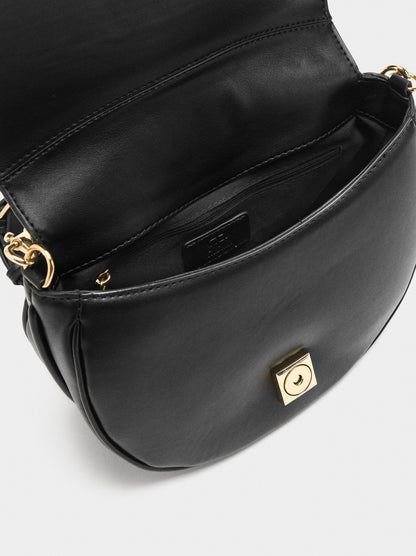 Oval Crossbody Bag With Flap