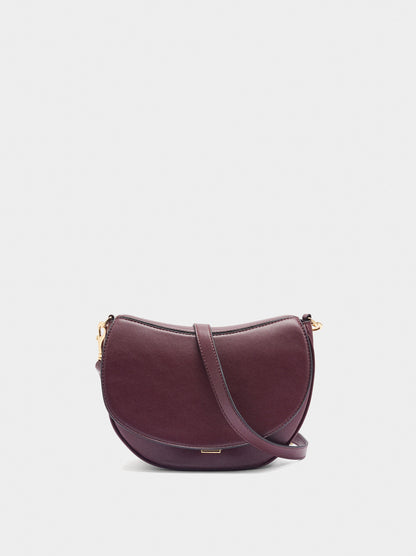Oval Crossbody Bag With Flap