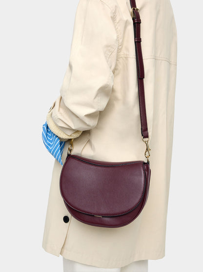 Oval Crossbody Bag With Flap