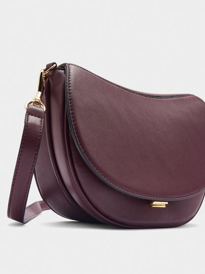 Oval Crossbody Bag With Flap