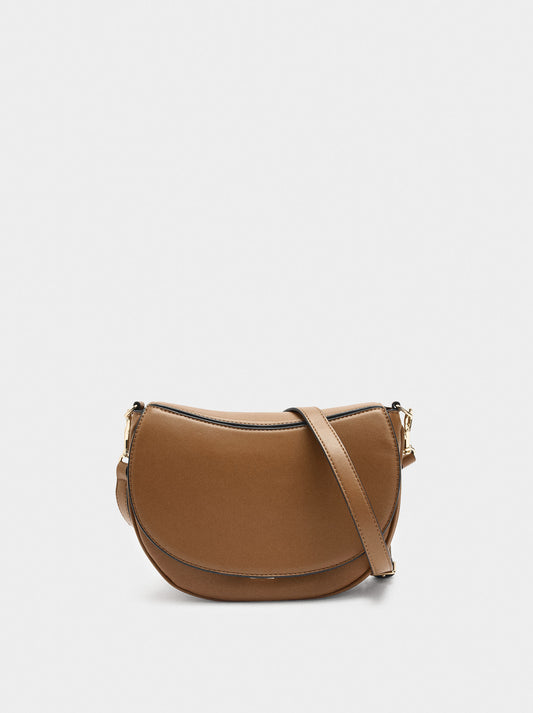 Oval Crossbody Bag With Flap