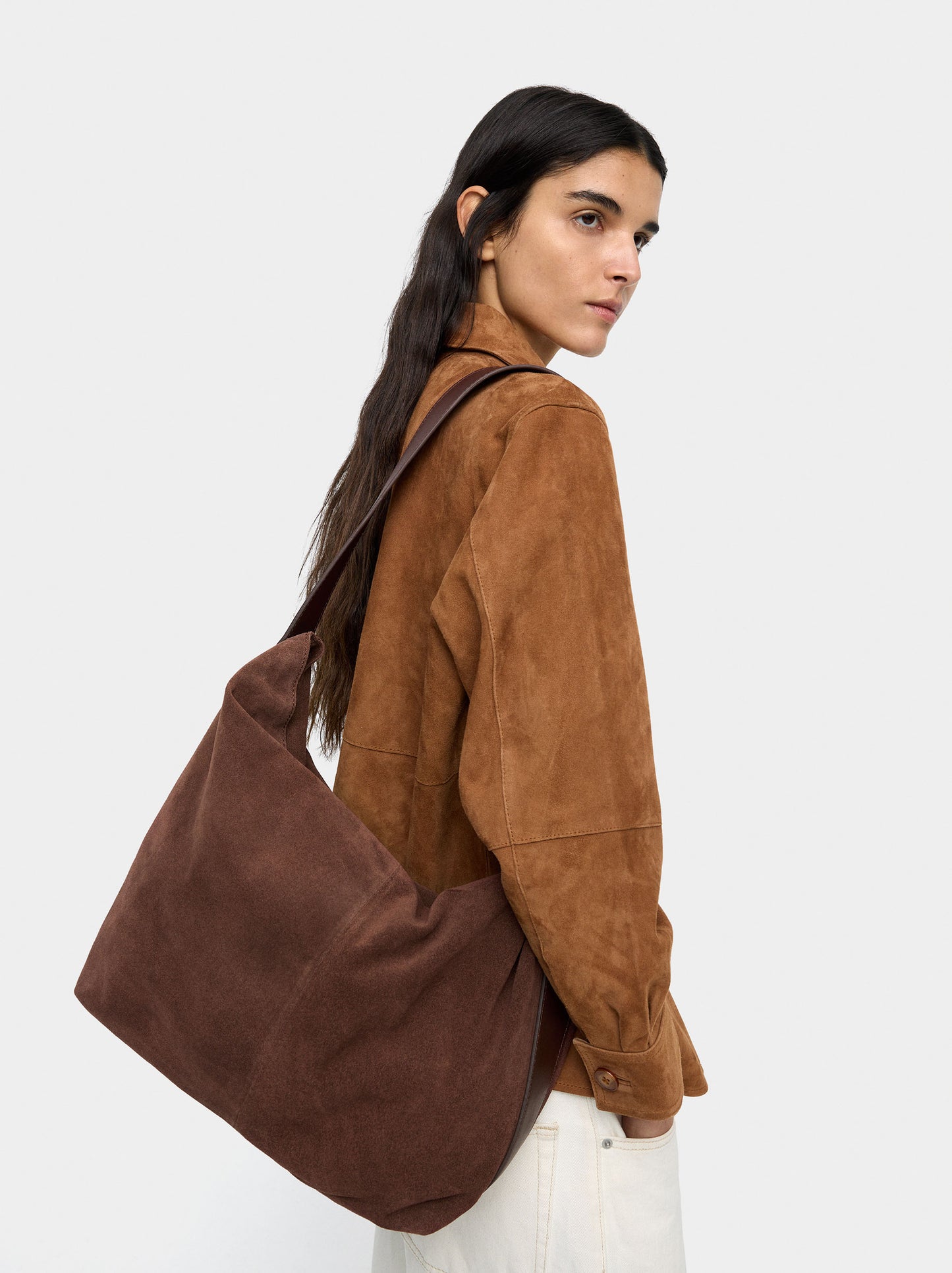 Suede Leather Shoulder Bag L