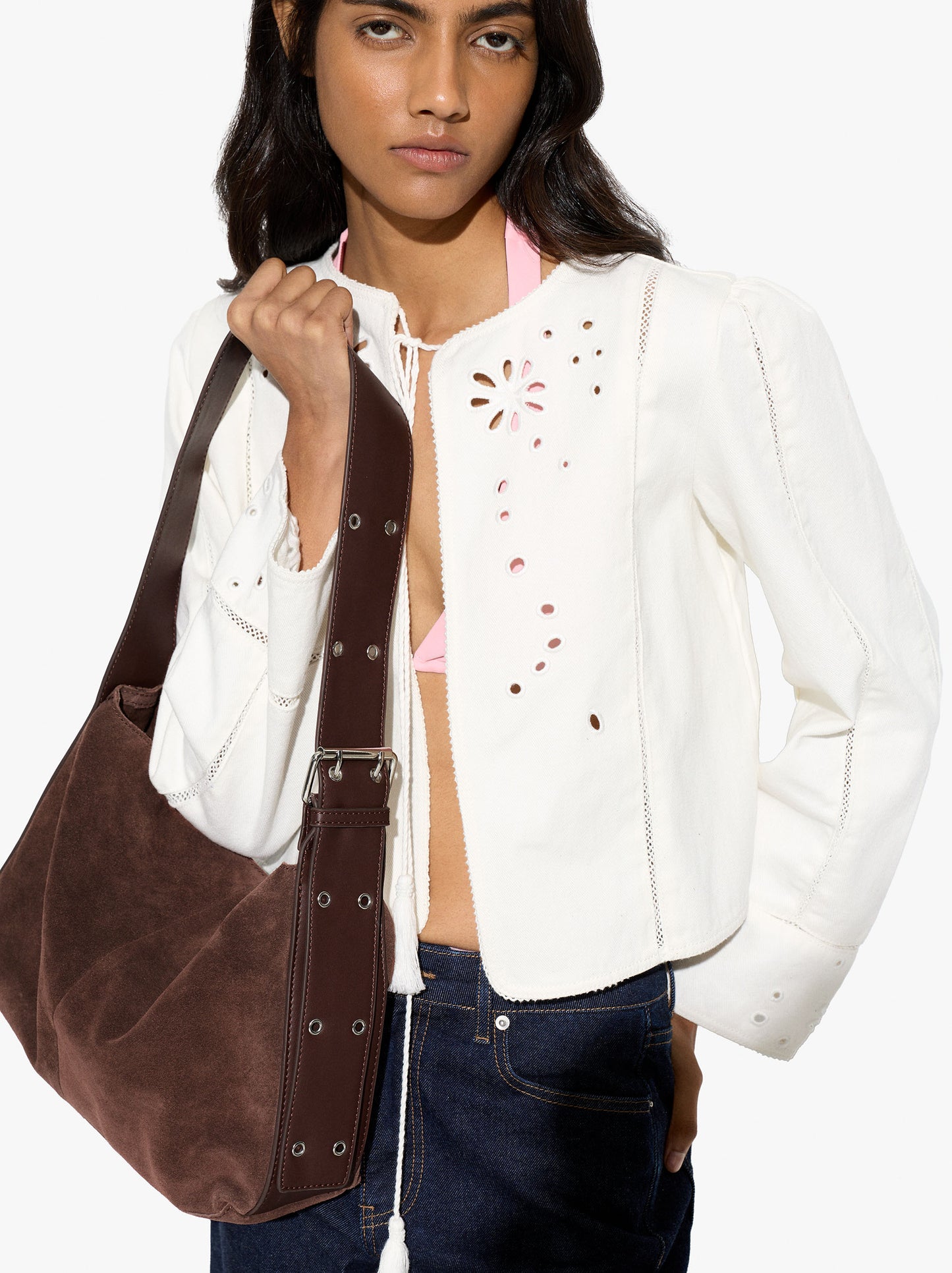 Suede Leather Shoulder Bag M