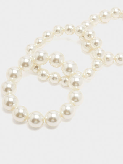 Set Of Elastic Bracelets With Pearls