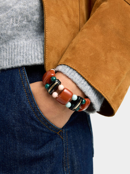 Elastic Bracelet With Resin Beads