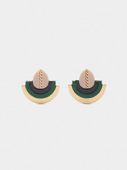 Multicolor Earrings With Resin
