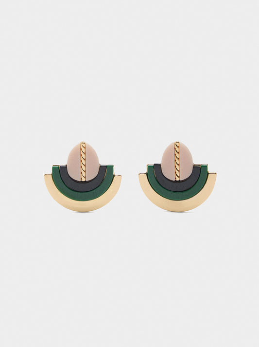 Multicolor Earrings With Resin