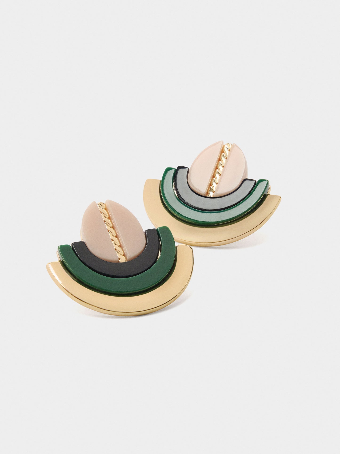 Multicolor Earrings With Resin