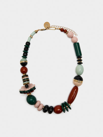 Short Necklace With Resin Beads