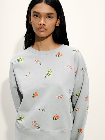 100% Cotton Sweatshirt With Embroidery