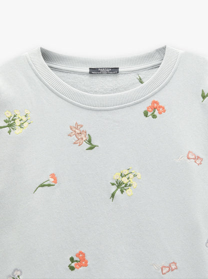 100% Cotton Sweatshirt With Embroidery