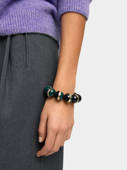 Elastic Bracelet With Resin Beads