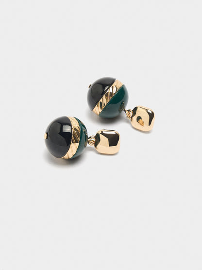 Earrings With Resin Beads