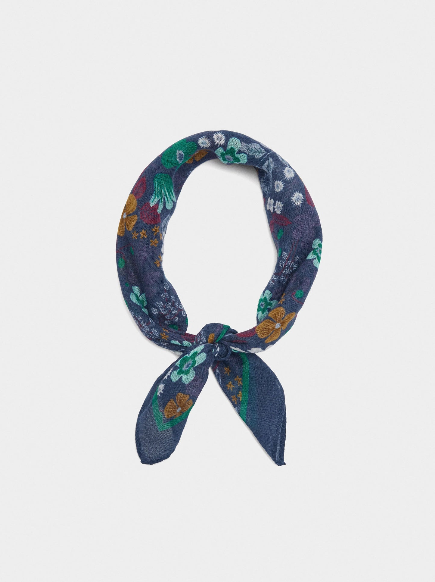 Square Printed Scarf With 100% Cotton
