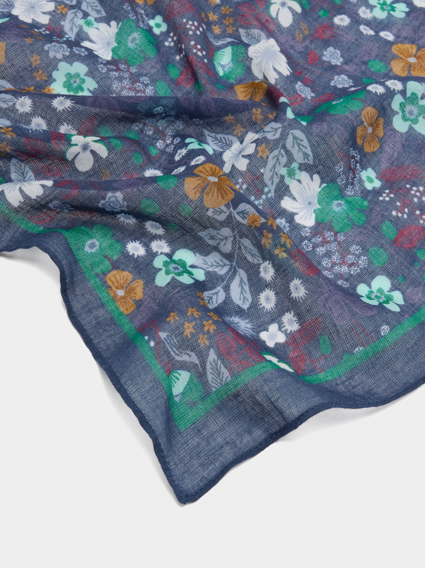 Square Printed Scarf With 100% Cotton