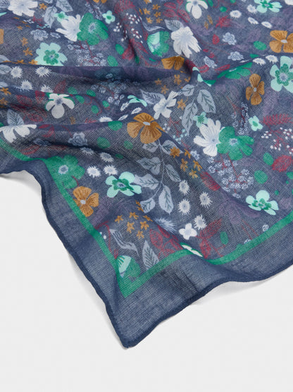 Square Printed Scarf With 100% Cotton