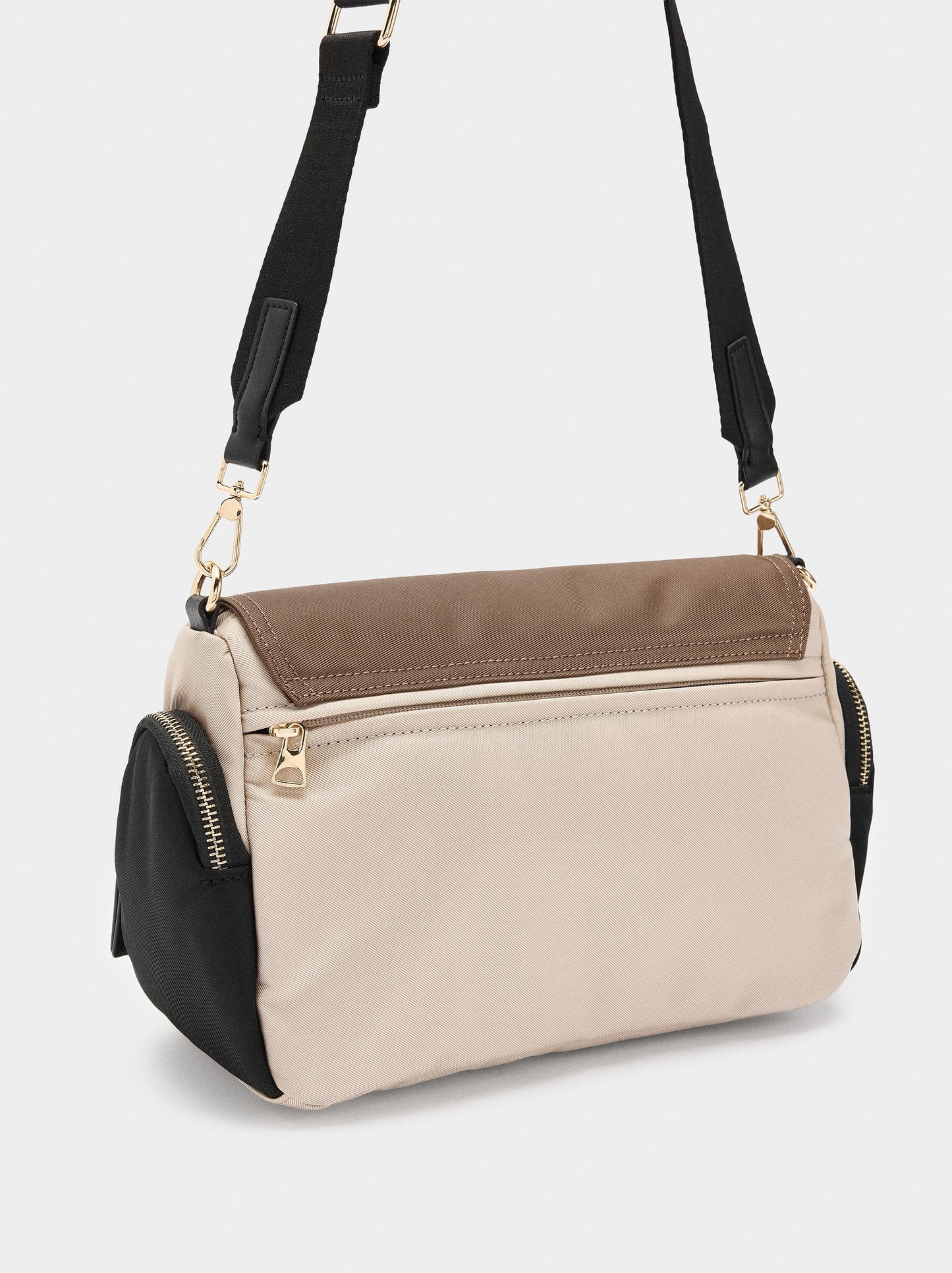Nylon Crossbody Bag With Flap