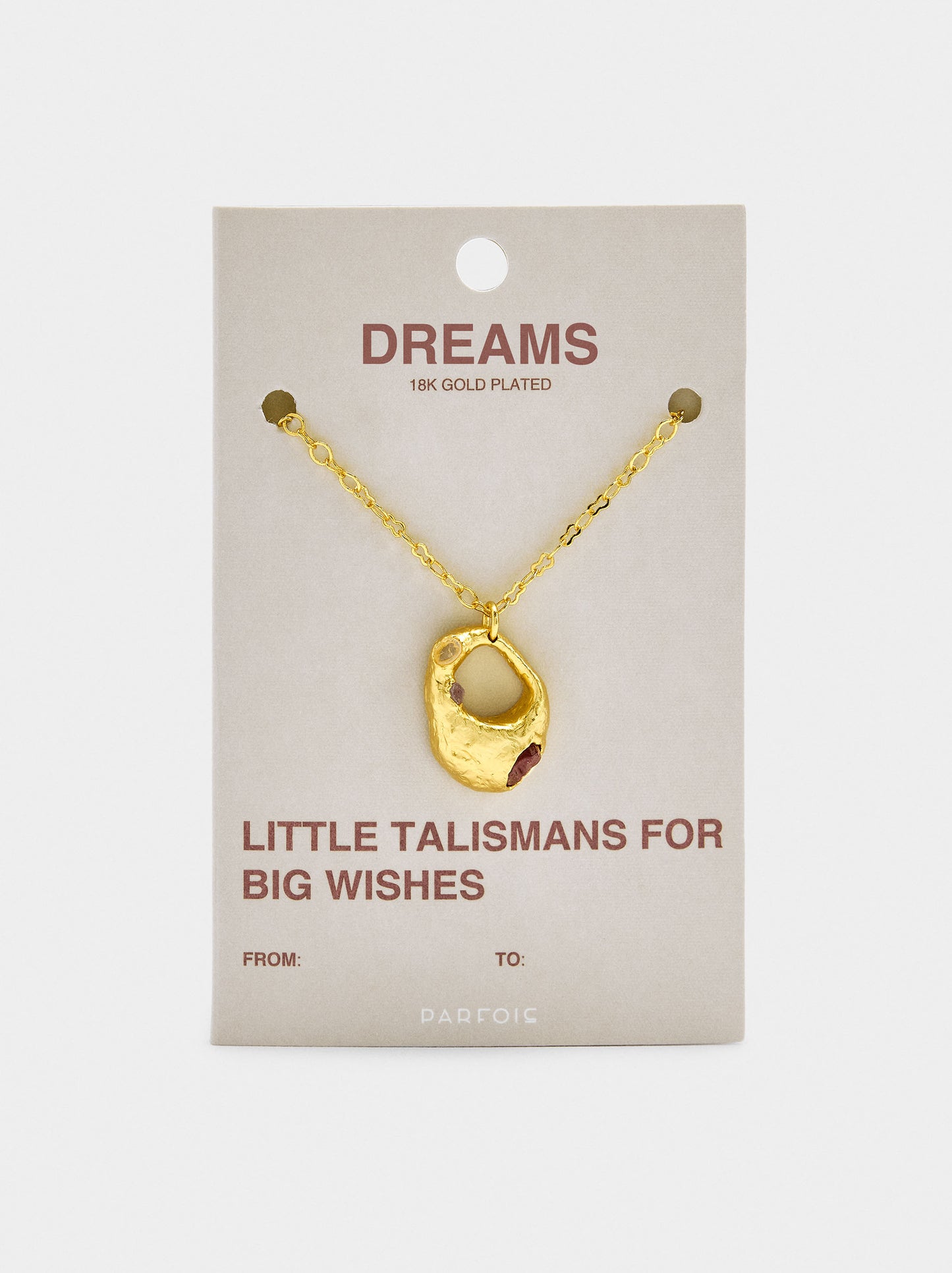 Hoop Pendant Necklace With Stones - 18k Gold Plated