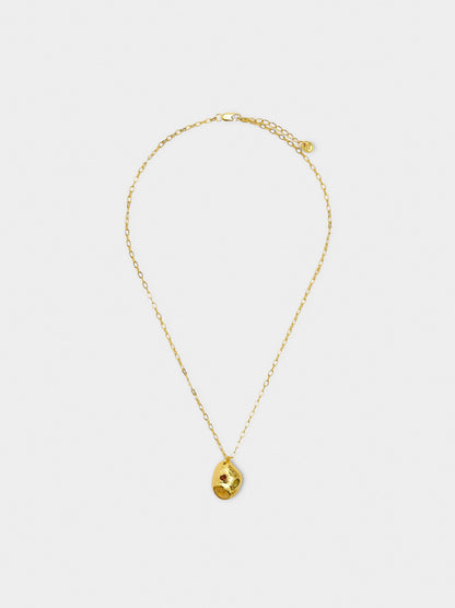 Oval Pendant Necklace With Stones - 18k Gold Swim
