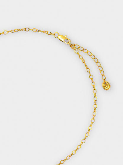 Oval Pendant Necklace With Stones - 18k Gold Swim